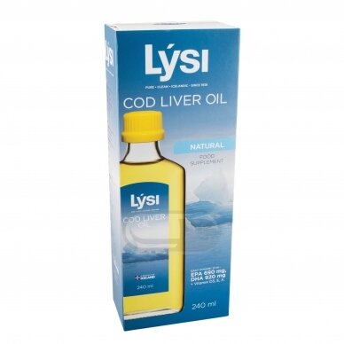 Lysi COD LIVER OIL - natūralūs žuvų taukai, 240ml